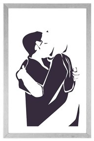Αφίσα με πασπαρτού Ειλικρινής αγάπη - 60x90 silver