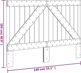 vidaXL Κεφαλάρι 140 x 104 εκ. από Μασίφ Ξύλο Πεύκου
