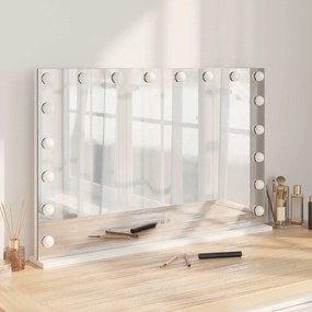 vidaXL Καθρέφτης Vanity LED Λευκό 80 x 10 x 52,5 εκ Γυαλί και Χάλυβας