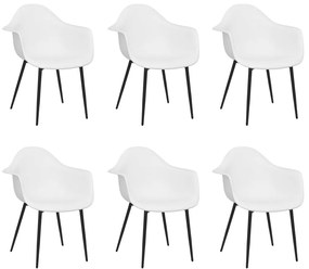 vidaXL Καρέκλες Τραπεζαρίας 6 τεμ. Λευκές από Πολυπροπυλένιο