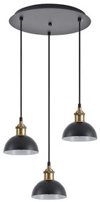 Φωτιστικό Οροφής Adept 77-8778 35x35x300cm 3xE27 60W Black-Gold Homelighting