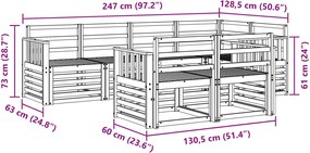 vidaXL Σειρά Καναπέ Εξωτερικού 7 pcs Φυσικό Πολυεστέρας