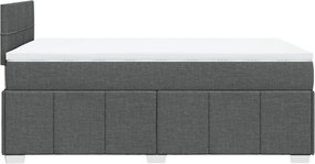 vidaXL Κρεβάτι Boxspring με Στρώμα Σκούρο Γκρι 120x200 εκ. Υφασμάτινο