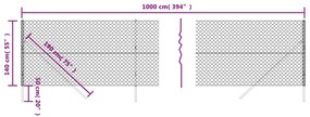 vidaXL Συρματόπλεγμα Περίφραξης Ασημί 1,4 x 10 μ.
