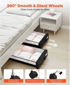 VEVOR Under Bed Storage with Wheels 30.3x18.5x6.8 In Rolling Storage Bags 2 Pack