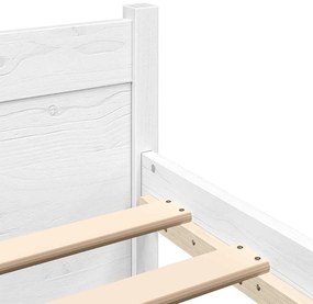 vidaXL Πλαίσιο Κρεβατιού Λευκό 140 x 200 εκ. από Μασίφ Ξύλο