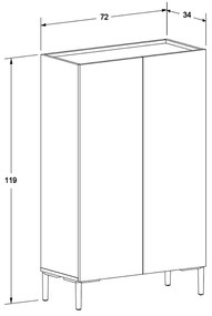 Παπουτσοθήκη - Ντουλάπι Pool Megapap χρώμα λευκό 72x34x119εκ.