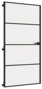 vidaXL Εσωτερική Πόρτα Μαύρη 102,5x201,5 εκ. Ψημένο Γυαλί & Αλουμίνιο