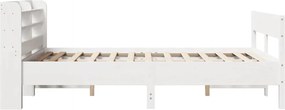 vidaXL Σκελετός Κρεβ. Χωρίς Στρώμα Λευκό 160x200 εκ Μασίφ Πεύκο