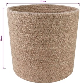 vidaXL Σετ Γλαστρών 2 pcs Φυσικό Ø 21 x 21 εκ 100% Γιούτα Τοσσά