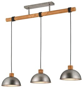 Φωτιστικό Οροφής - Ράγα Delhi 303400367 Nickel Trio Lighting Μέταλλο,Ξύλο