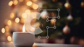 Intra Συλλεκτικό Ξύλινο Παζλ Plywood 4mm - Λευκό κερί που φωτίζεται από το χριστουγεννιάτικο δέντρο Σε Ξύλινο Κουτί - Διαστάσεις: 10x10 cm – 25 κομμάτια