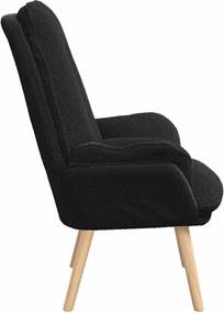 vidaXL Πολυθρόνα Μαύρο 69 x 74 x 93 εκ. Υφάσματος Sherpa