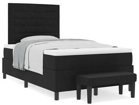 vidaXL Κρεβάτι με ελατήρια με στρώμα Μαύρο 120 x 190 cm ύφασμα