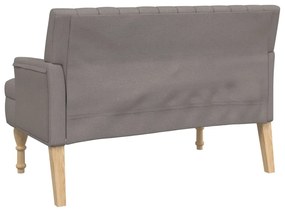 vidaXL Παγκάκι Taupe 113 x 64,5 x 75,5 εκ. Υφασμάτινο με Μαξιλάρια