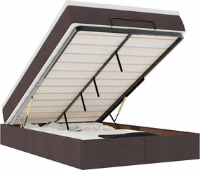 vidaXL Ottoman Κρεβάτι με Στρώμα Σκούρο Καφέ 120x200cm Ύφασμα