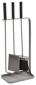 Αξεσουάρ Τζακιού Log 203013 Σετ 4τμχ 41cm Grey Philippi Metal