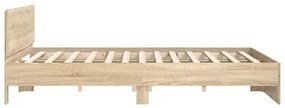 vidaXL Πλαίσιο Κρεβατιού με Κεφαλάρι Sonoma Δρυς 200 x 200 εκ.