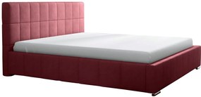 Επενδυμένο κρεβάτι Leon-Kokkino-140 x 200