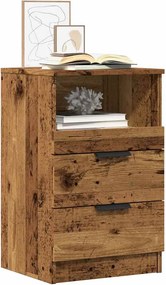 vidaXL Bedside Cabinet 2 τμχ. Παλαιωμένο ξύλο Small Engineered wood