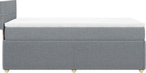 vidaXL Κρεβάτι Boxspring με Στρώμα Ανοιχτό Γκρι 90x200 εκ. Υφασμάτινο