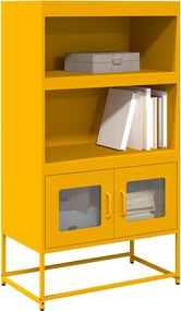 vidaXL Highboard Μουστάρδα κίτρινη 68x39x123 cm Χάλυβας