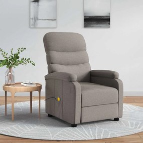 vidaXL Πολυθρόνα Μασάζ Taupe Υφασμάτινη