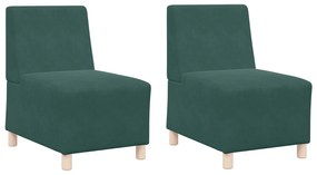 vidaXL Καναπέδες 2 pcs Σκούρο πράσινο 55 x 74 x 82 εκ. Βελούδο