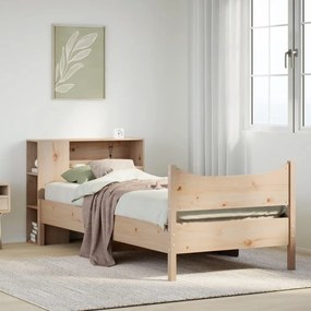 vidaXL Σκελετός Κρεβατιού Χωρίς Στρώμα 75x190 εκ Μασίφ Ξύλο Πεύκου