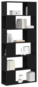 vidaXL Ράφι Βιβλίων Μαύρο Δρυς 80x24x186 εκ. Επεξεργασμένο Ξύλο