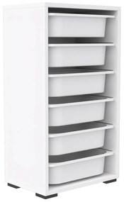 CHEST OF DRAWERS SANI  MELAMINE IN WHITE-6 WHITE P.E. DRAWERS 45,5x30x83Hcm.