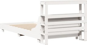 vidaXL Σκελετός Κρεβ. Χωρίς Στρώμα Λευκό 75x190 εκ Μασίφ Πεύκο