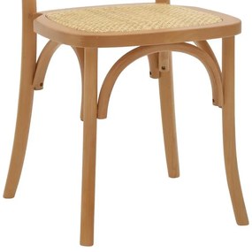Καρέκλα Kalliope φυσικό ξύλο οξιάς-φυσικό rattan 45x50x89εκ 45x50x89 εκ.