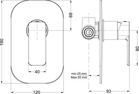 Eurorama Quadra 144055SL Chrome - Μικτης εντοιχισμου 1 εξόδου