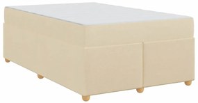 vidaXL Σκελετός Κρεβατιού με στρώμα Κρεμ 120 x 200 cm ύφασμα