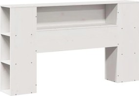vidaXL Κρεβάτι Βιβλιοθήκη Χωρίς Στρώμα Λευκό 140x200 εκ Μασίφ Πεύκο
