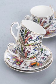 Stewehome Σετ πορσελάνινα φλιτζάνια καφέ για 6 άτομα Λευκό