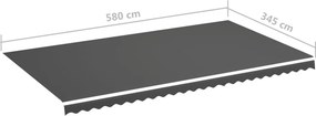 vidaXL Ανταλλακτικό Ύφασμα Τέντας Ανθρακί 580x345 εκ. Πολυεστέρας