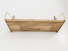 Ράφι Τοίχου Χρυσό / Καφέ DEKORATIF 45x16x16