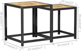 vidaXL Τραπεζάκια 2 τεμ. Μαύρο / Κίτρινο από MDF