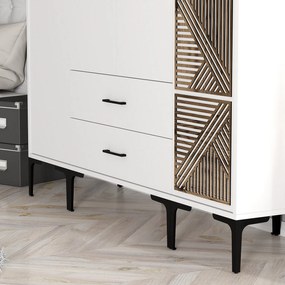 Τετραφυλλη Ντουλαπα Λευκο KUMSAL 47.5x160x201.4