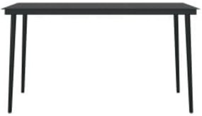 vidaXL Σετ Τραπεζαρίας Κήπου 5 Τεμαχίων Μαύρο με Μαξιλάρια