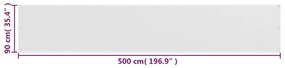 vidaXL Διαχωριστικό Βεράντας Λευκό 90 x 500 εκ. από HDPE