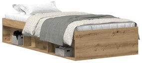 vidaXL Πλαίσιο κρεβατιού χωρίς στρώμα 75x190 εκ. Επεξεργασμένο Ξύλο