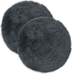 vidaXL Κάλυμμα Μαξιλαριού 2 pcs HEERLEN Ανθρακί Ø 30 cm PV Φλίς