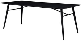 Τραπέζι Riverton 645, Μαύρο, 76x90x200cm, Ινοσανίδες μέσης πυκνότητας, Μέταλλο