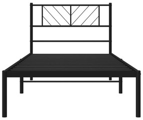 Πλαίσιο Κρεβατιού με Κεφαλάρι Μαύρο 80 x 200 εκ. Μεταλλικό - Μαύρο
