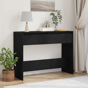 vidaXL Τραπέζι κονσόλας με συρτάρι Μαύρη δρυς 100 x 35 x 76.5 εκ.