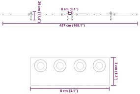 Μηχανισμός Συρόμενης Μεσόπορτας Μαύρος 427 εκ. Ατσάλινος