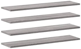 vidaXL Ράφια Τοίχου 4 τεμ. Γκρι Sonoma 80x20x1,5 εκ. Επεξεργ. Ξύλο